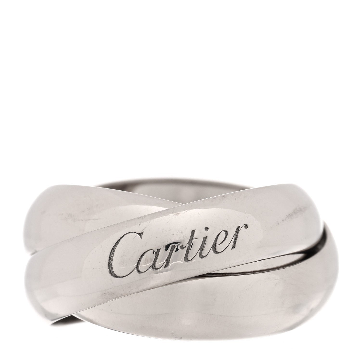 Cartier 18K White Gold Large Trinity Ring 51 5.75 1 of 4