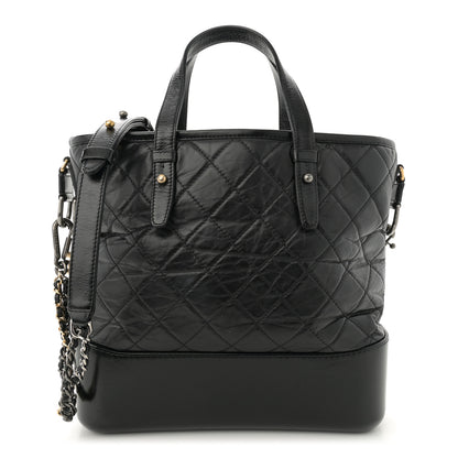 Chanel Aged Calfskin Quilted Medium Gabrielle Shopping Tote Black 1 of 14