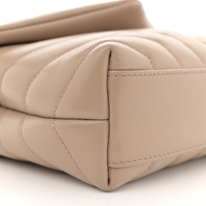 Saint Laurent Calfskin Y Quilted Monogram Toy Loulou Crossbody Bag Dark Beige 9 of 12