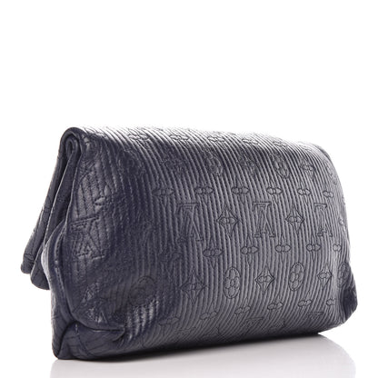 Louis Vuitton Calfskin Quilted Monogram Altair Clutch Navy 3 of 9