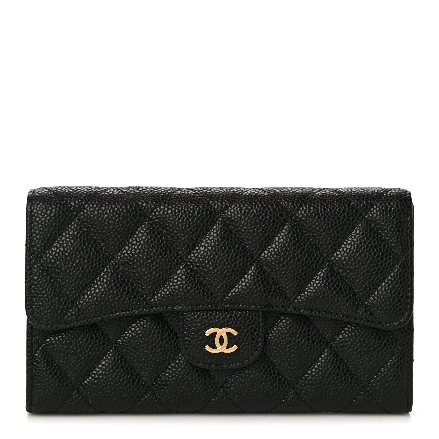 Chanel Caviar Quilted Large Flap Wallet Black 1 of 12