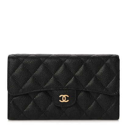 Chanel Caviar Quilted Large Flap Wallet Black 1 of 12