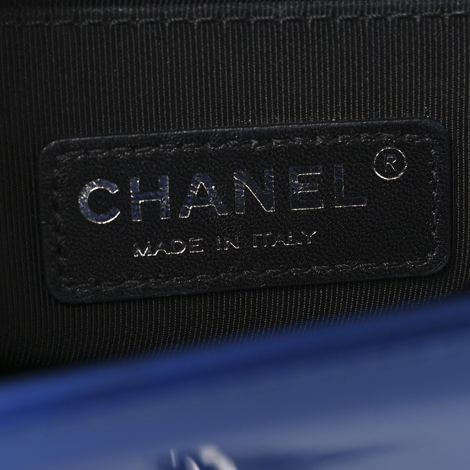 Chanel Patent Calfskin Quilted Small Plexiglass Boy Flap Blue Blue 6 of 10
