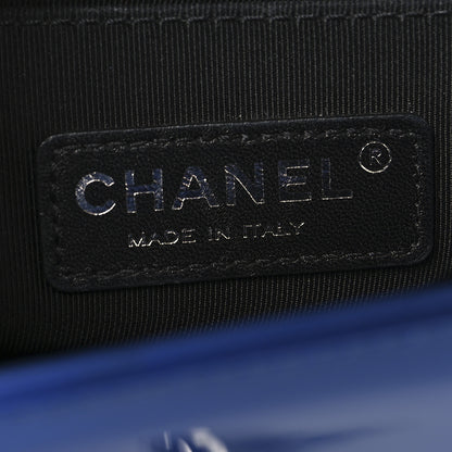 Chanel Patent Calfskin Quilted Small Plexiglass Boy Flap Blue Blue 6 of 10