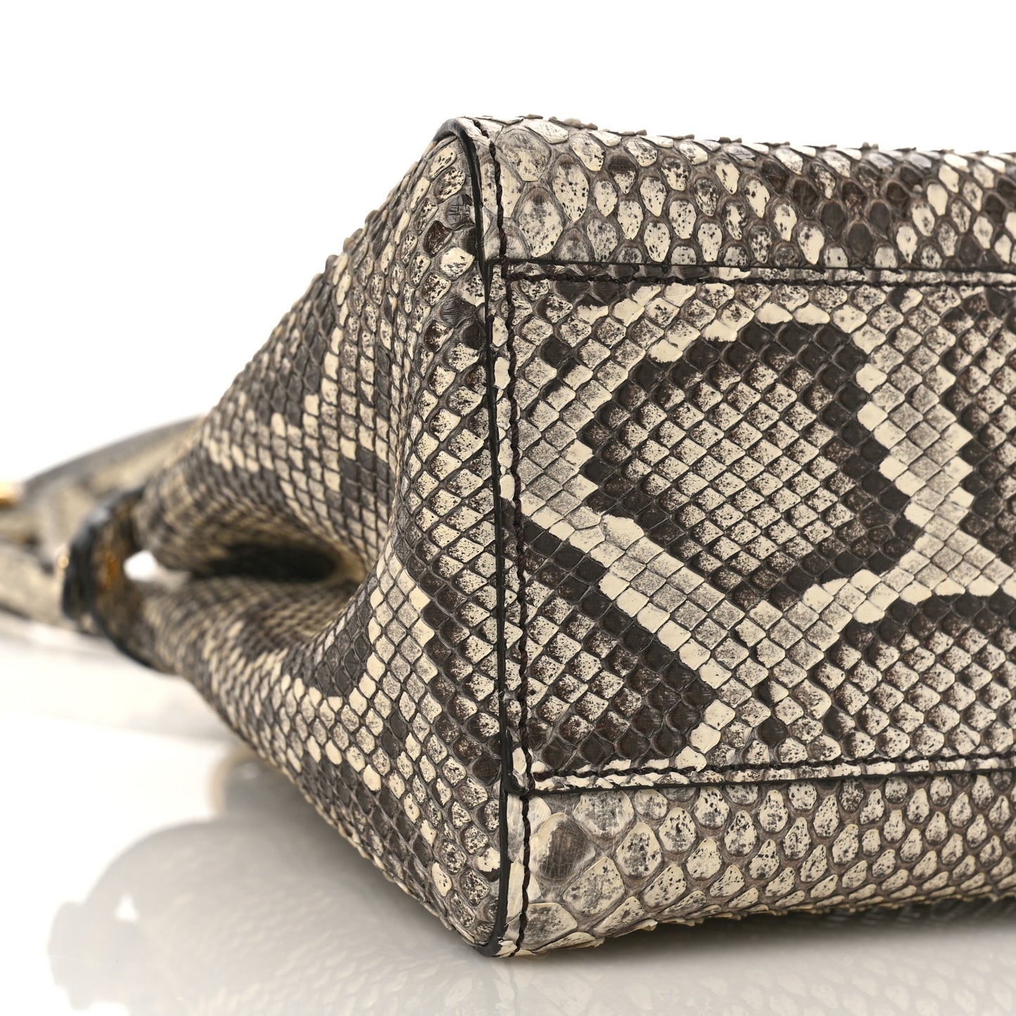 Snakeskin Shiny Nappa Mini Peekaboo Iconic Satchel Roccia Light Rose