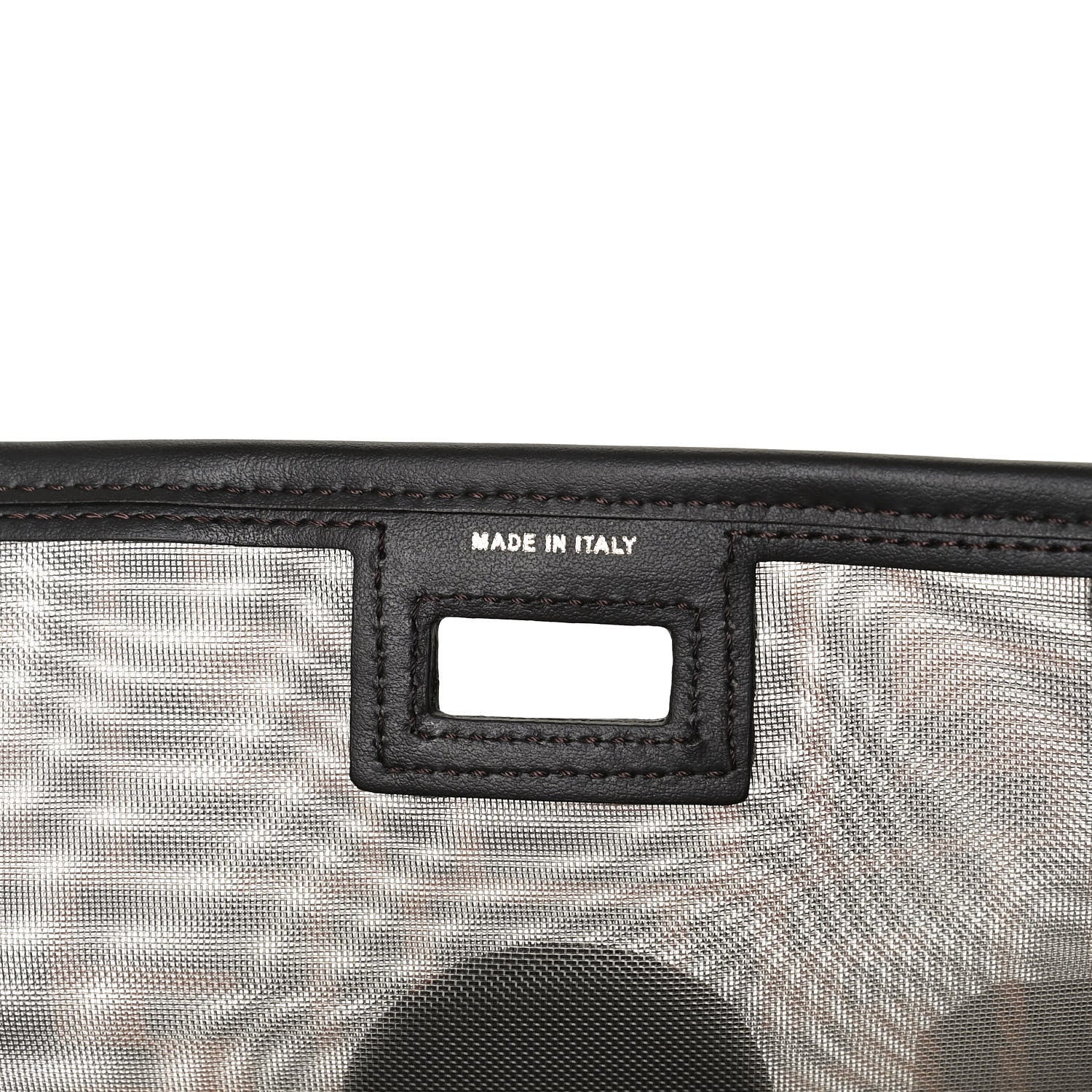 Fendi Mesh Vitello Century FF 1974 Mini Peekaboo Defender Cover Marrone Black Ebano 6 of 12