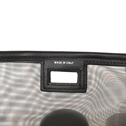 Fendi Mesh Vitello Century FF 1974 Mini Peekaboo Defender Cover Marrone Black Ebano 6 of 12