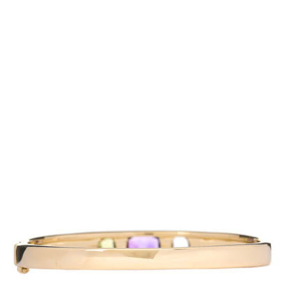 Chanel 18K Yellow Gold Amethyst Peridot Aquamarine Baroque Bangle Bracelet 3 of 5