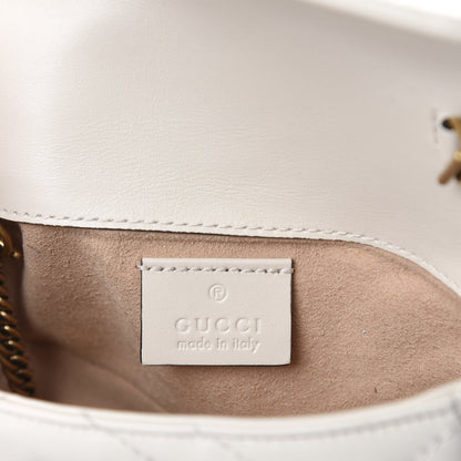 Gucci Calfskin Matelasse Super Mini GG Marmont Shoulder Bag White 8 of 11