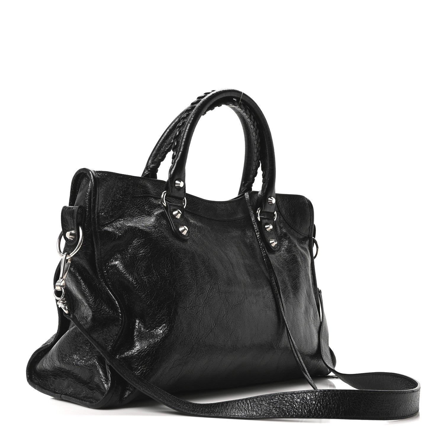 Balenciaga Agneau Arena Silver Hardware Medium Le City Black 3 of 10