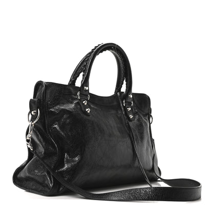 Balenciaga Agneau Arena Silver Hardware Medium Le City Black 3 of 10