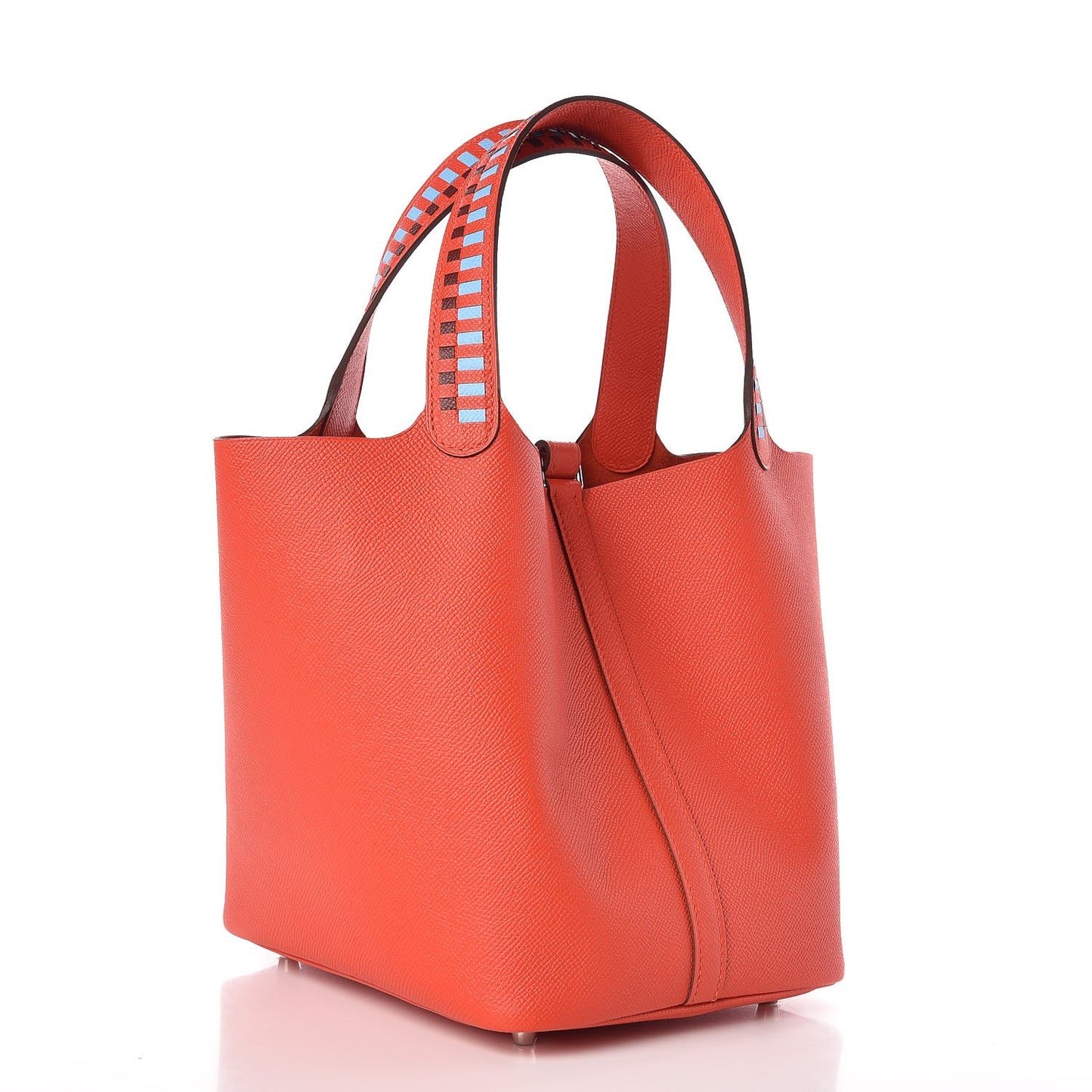Epsom Tressage De Cuir Picotin Lock 22 MM Capucine Celeste Rouge H