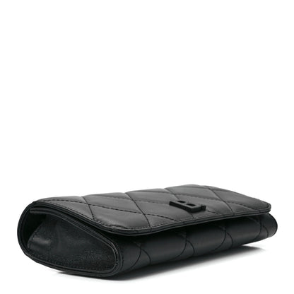 Balenciaga Nappa Calfskin Quilted Touch B Phone Holder With Strap Black 4 of 11
