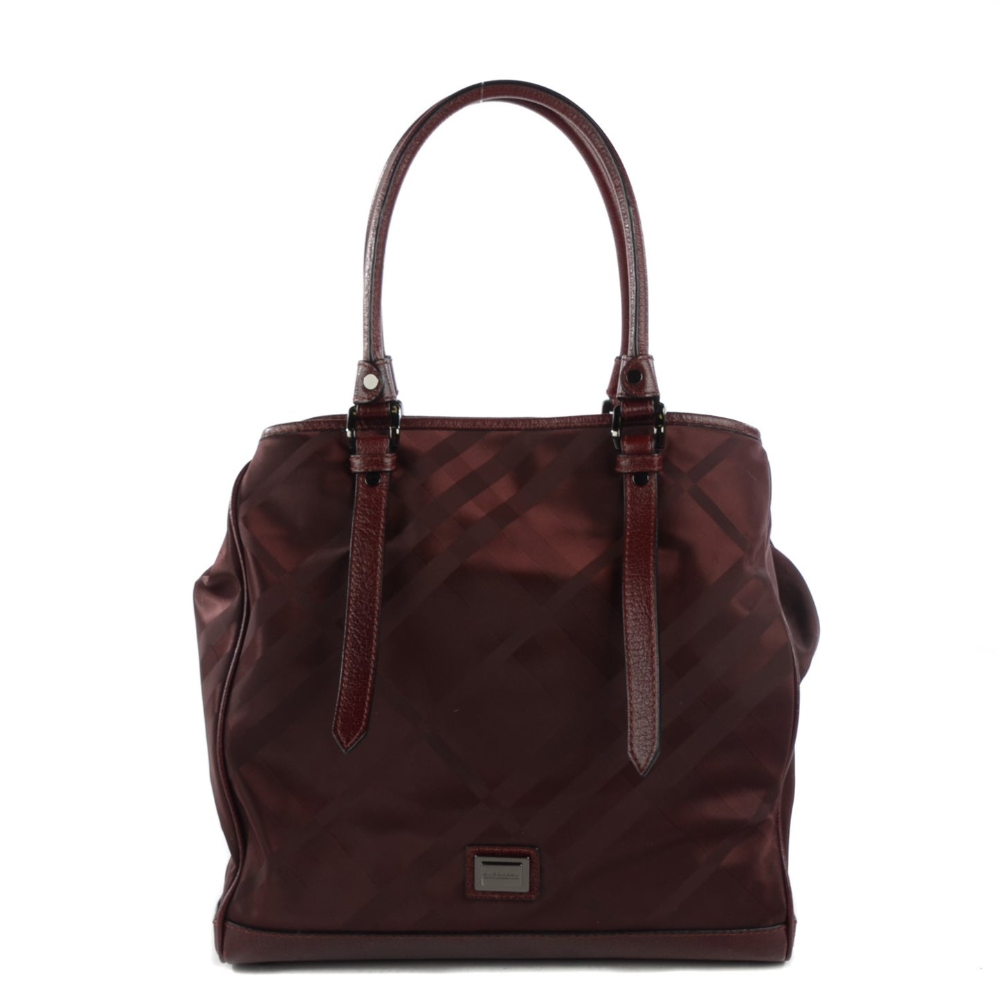 Bordeaux Canvas Check Large Tote