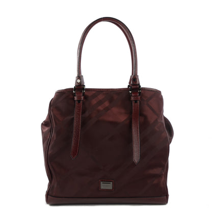 Burberry Bordeaux Canvas Check Large Tote 1 of 10