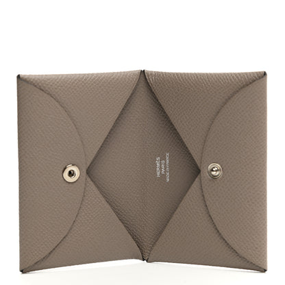 Hermes Epsom Calvi Card Case Etoupe 5 of 8