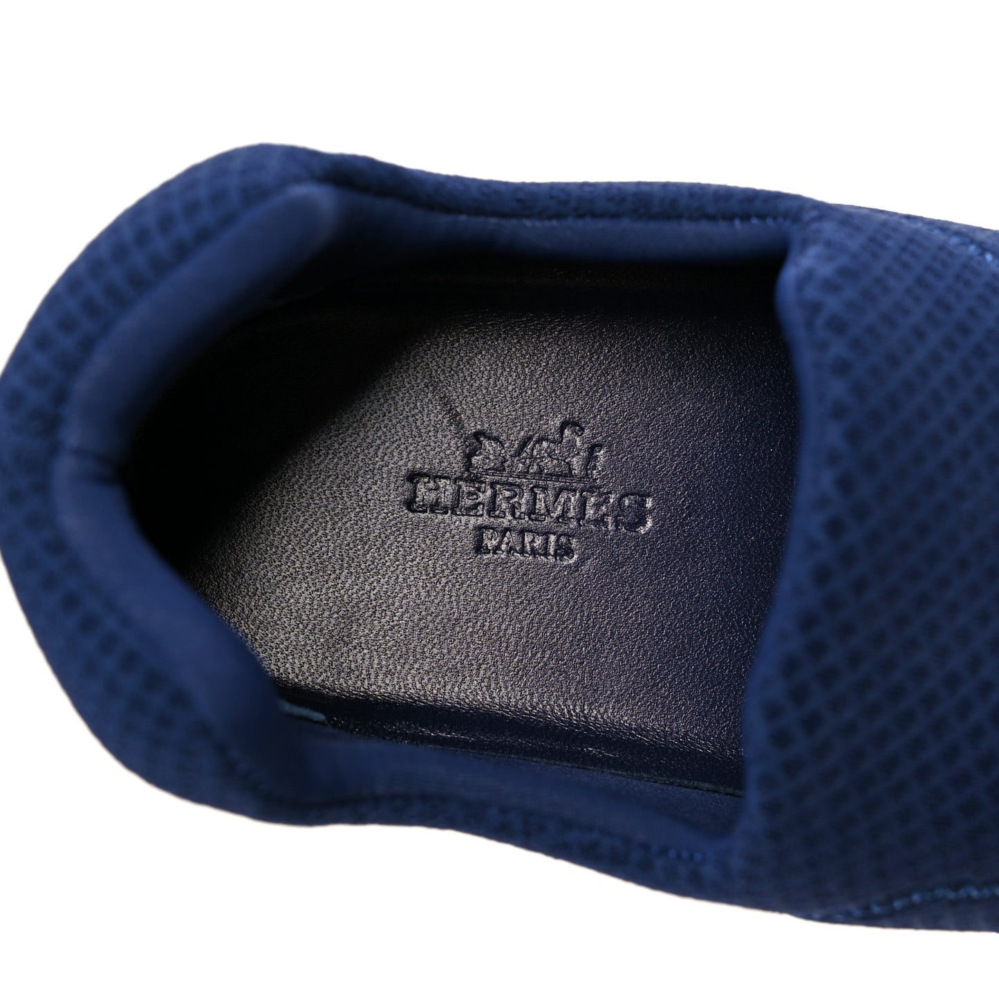 Technical Canvas Calfskin Run Sneakers Bleu Diplomatique
