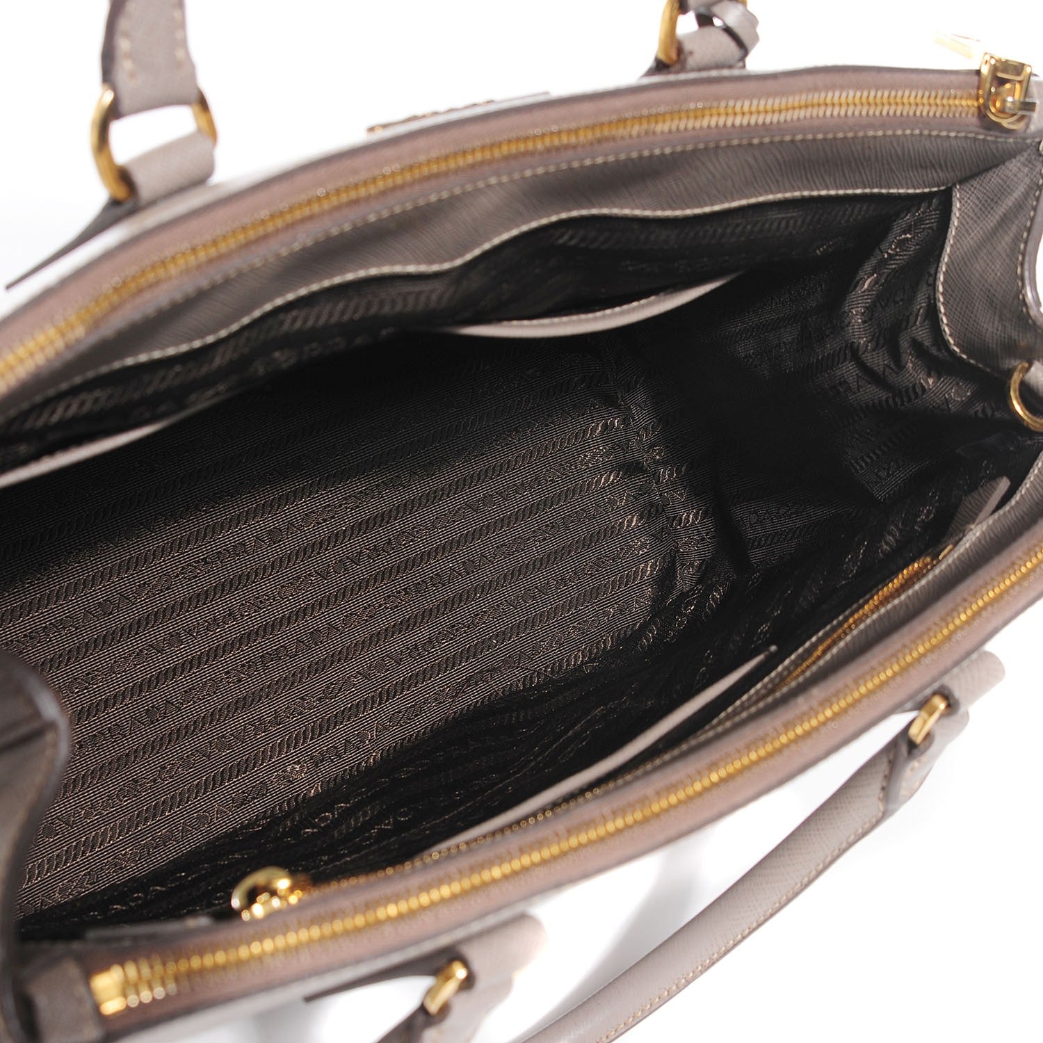 Prada Saffiano Lux Medium Double Zip Tote Argilla 6 of 12