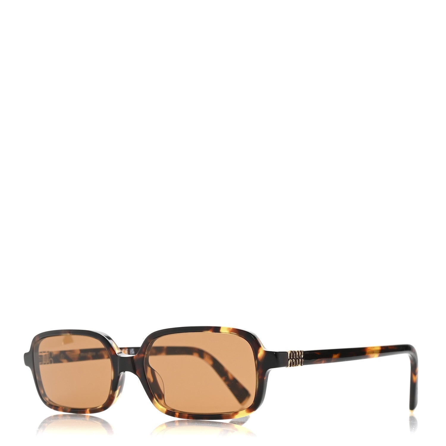 Miu Miu Acetate Rectangle Regard Sunglasses SMU11Z Camel Beige 1 of 8