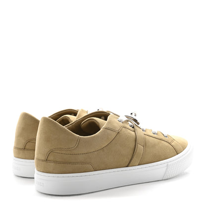 Hermes Chevre Velours Mens Day Sneakers 42 Beige Albatre 5 of 10