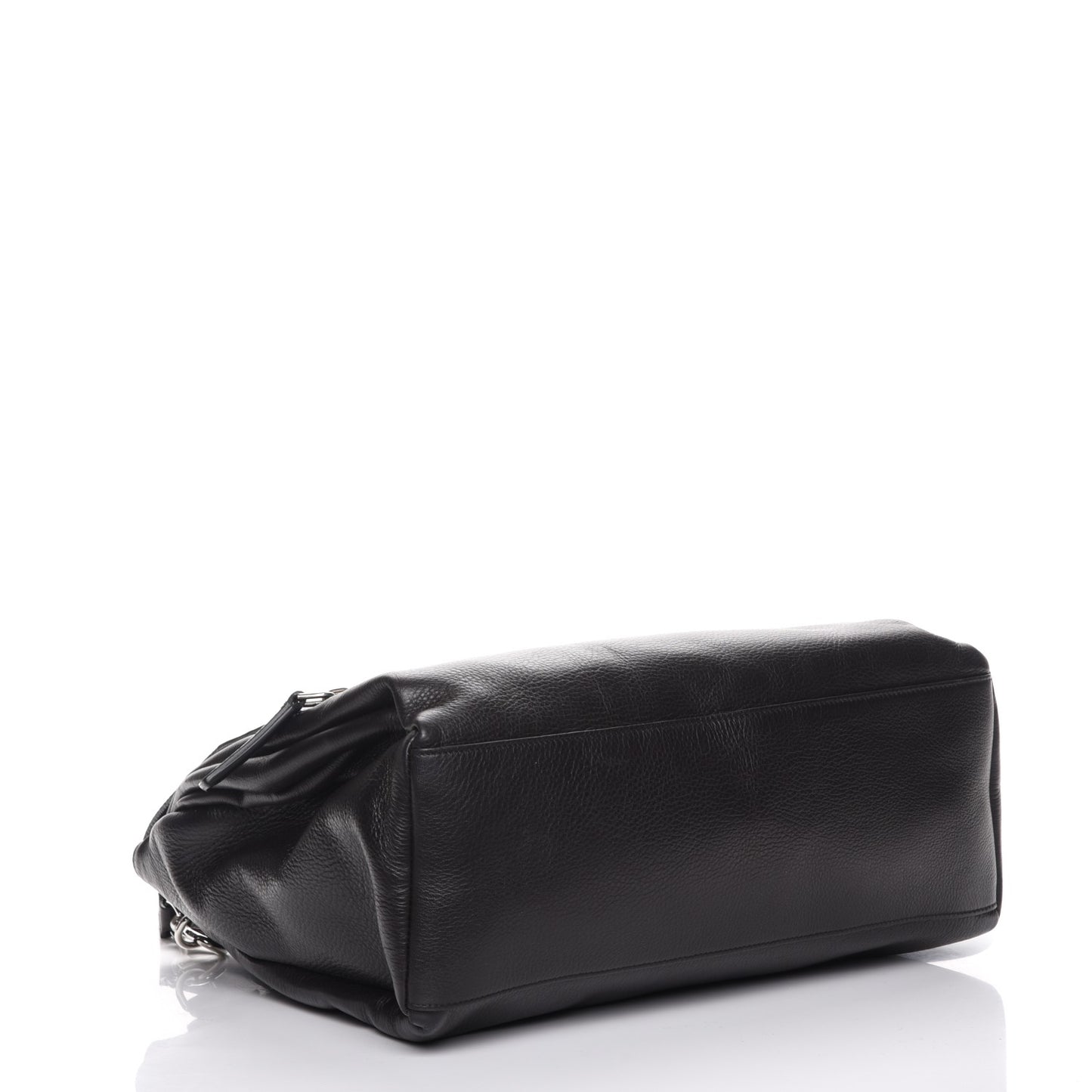 Waxy Grained Calfskin Medium Pandora Pure Flap Bag Black