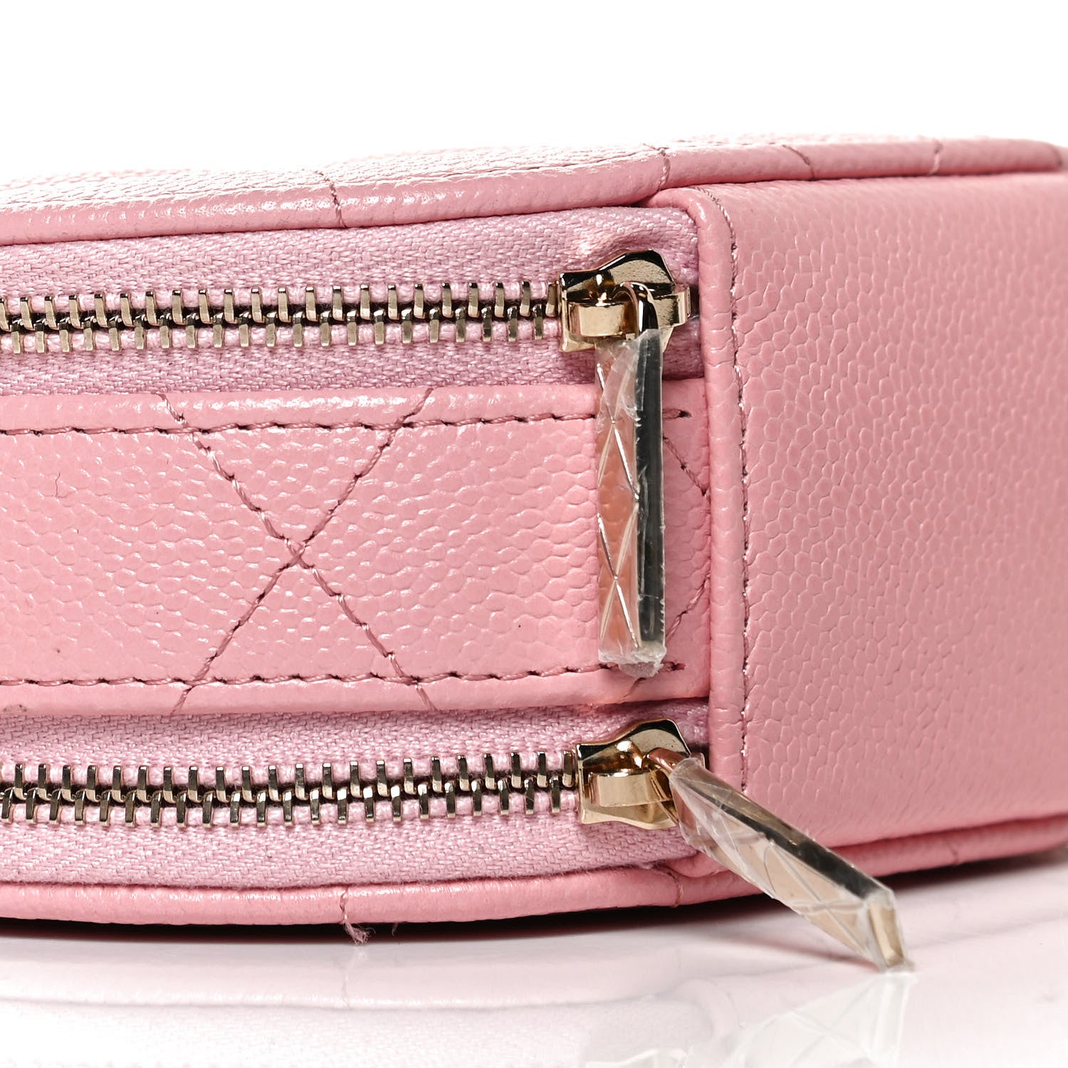 Chanel Caviar Quilted Round Handle With Care Vanity With Chain Pink 9 of 12