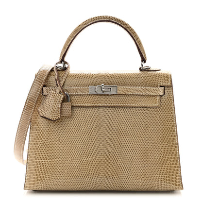 Hermes Lizard Niloticus Kelly Sellier 25 Ficelle 1 of 14