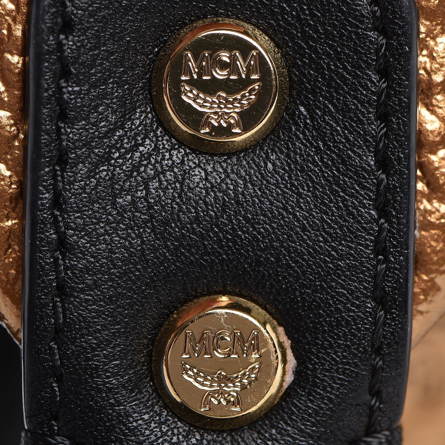 Metallic Visetos Small Stark Backpack Gold