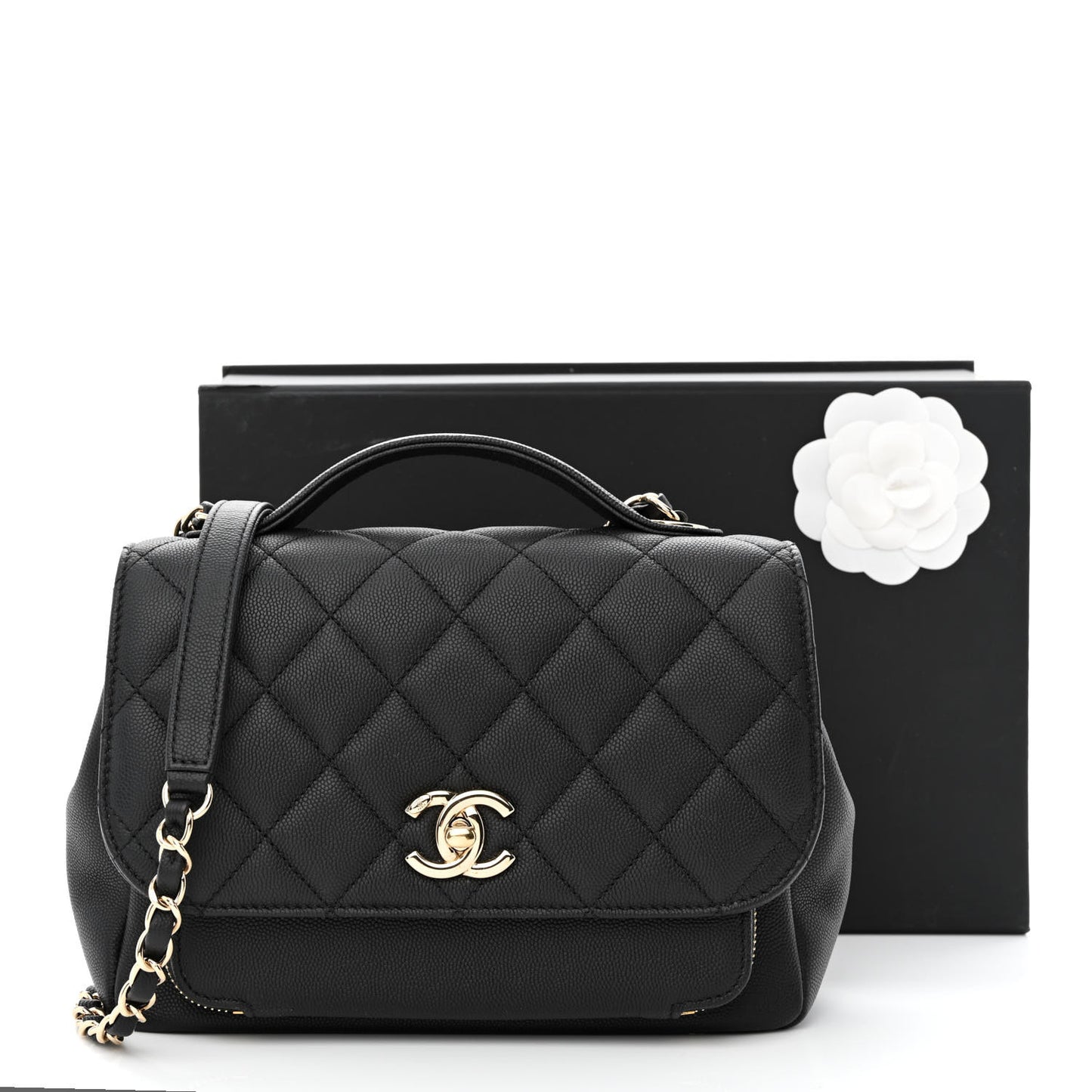 Caviar Quilted Medium Business Affinity Flap Black