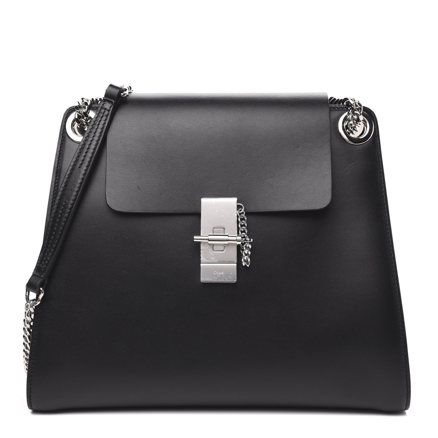 Chloe Shiny Calfskin Medium Annie Shoulder Bag Black 1 of 10