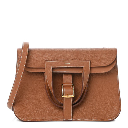 Hermes Taurillon Clemence Halzan 31 Gold 1 of 9
