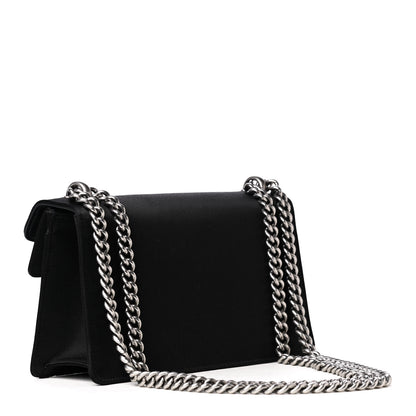 Gucci Satin Silk Crystal Small Dionysus Shoulder Bag Black Black Diamond 2 of 5