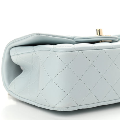 Chanel Lambskin Quilted Mini Top Handle Rectangular Flap Light Blue 9 of 10