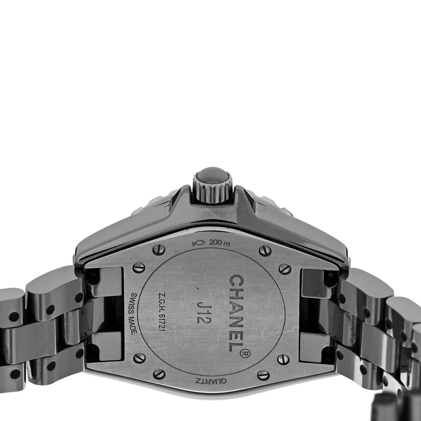 Stainless Steel Ceramic Diamond 33mm J12 Quartz Watch Black