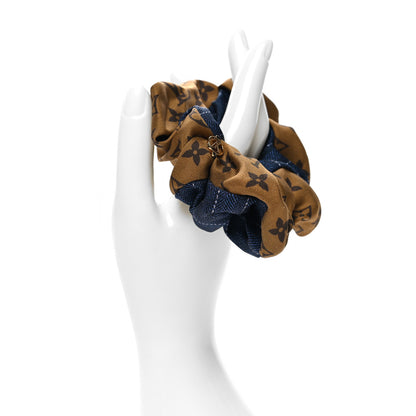 Louis Vuitton Silk Monogram Scrunchie Navy 2 of 4