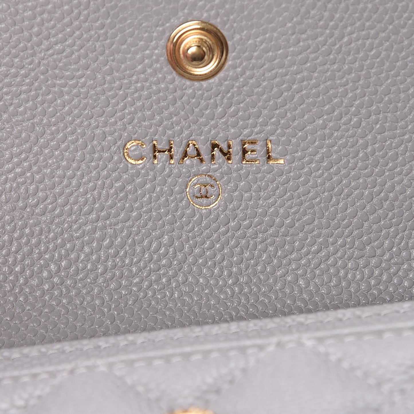 Caviar Quilted Boy Flap Card Holder Grey