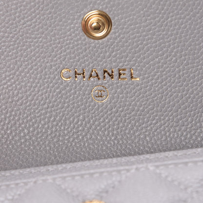 Chanel Caviar Quilted Boy Flap Card Holder Grey 6 of 9