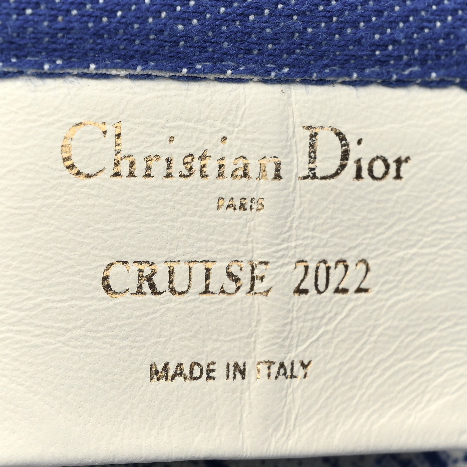 Christian Dior Canvas Print Cruise Tote Ivory Blue 6 of 10