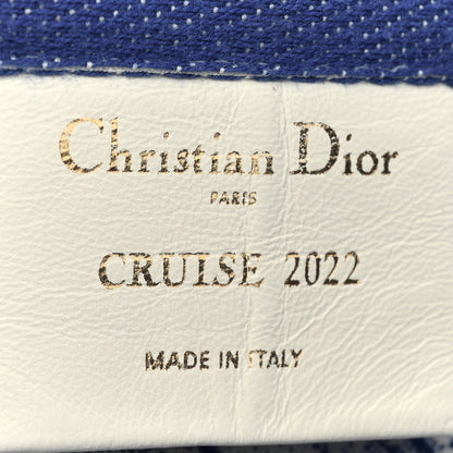 Christian Dior Canvas Print Cruise Tote Ivory Blue 6 of 10