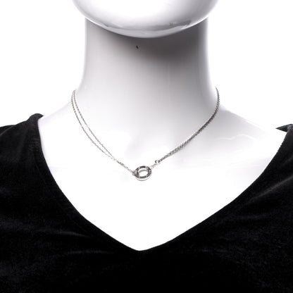 Cartier 18K White Gold 2 Diamond LOVE Necklace 2 of 5