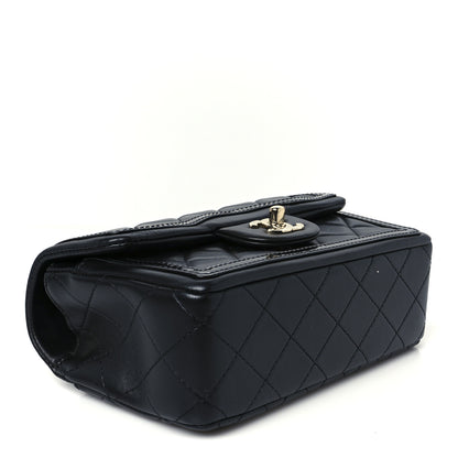 Chanel Shiny Lambskin Quilted Half Mini Flap Black 4 of 12