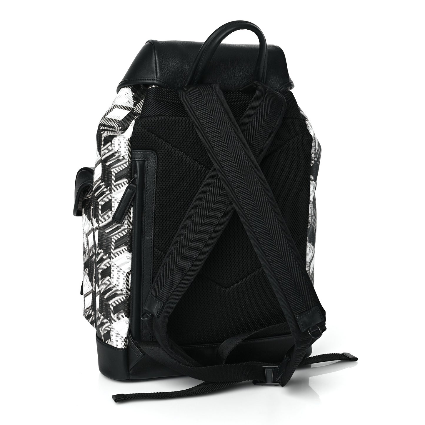 Cubic Monogram Medium Bradenburg Backpack Black White