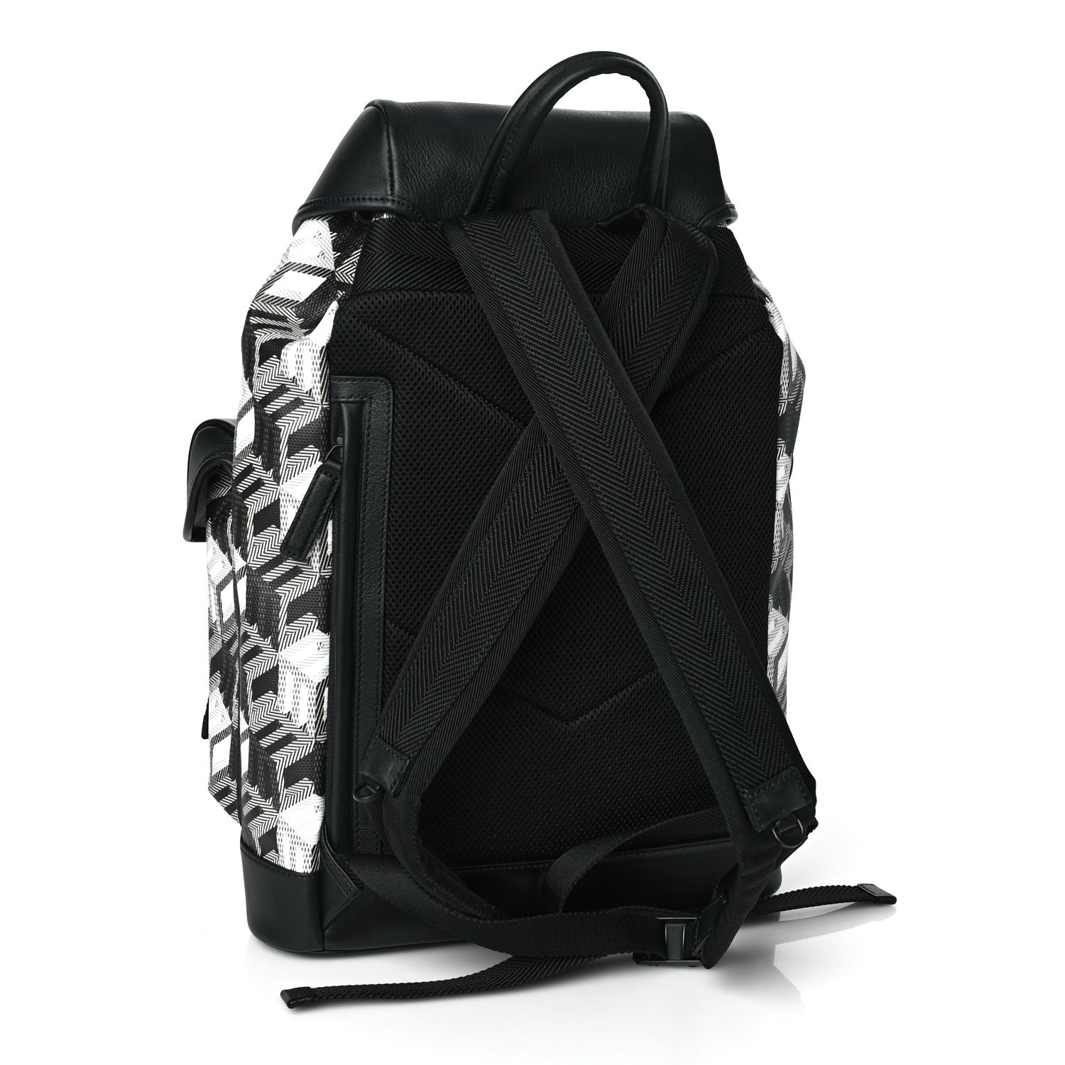 MCM Cubic Monogram Medium Bradenburg Backpack Black White 3 of 9