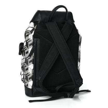 MCM Cubic Monogram Medium Bradenburg Backpack Black White 3 of 9