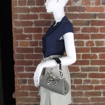 Christian Dior Denim Logo Frame Bag Gray 2 of 10