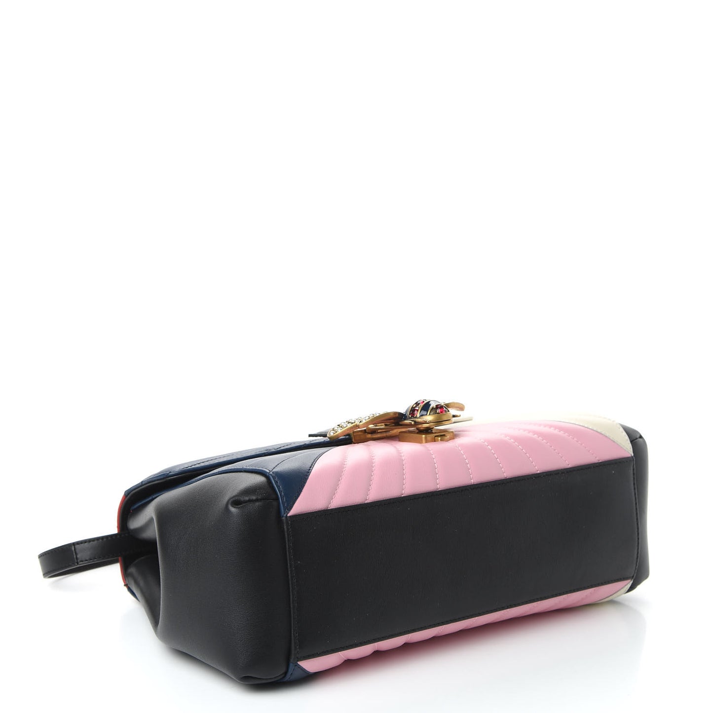 Calfskin Bamboo Trapuntata Queen Margaret Top Handle Bag Blue Agata Hibiscus Red Mystic White Sugar Pink