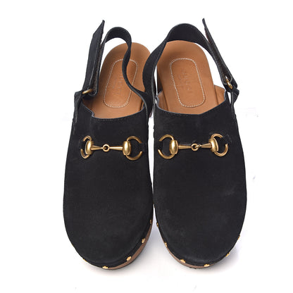 Gucci Suede Horsebit Amstel Slingback Clogs 38.5 Black 7 of 17