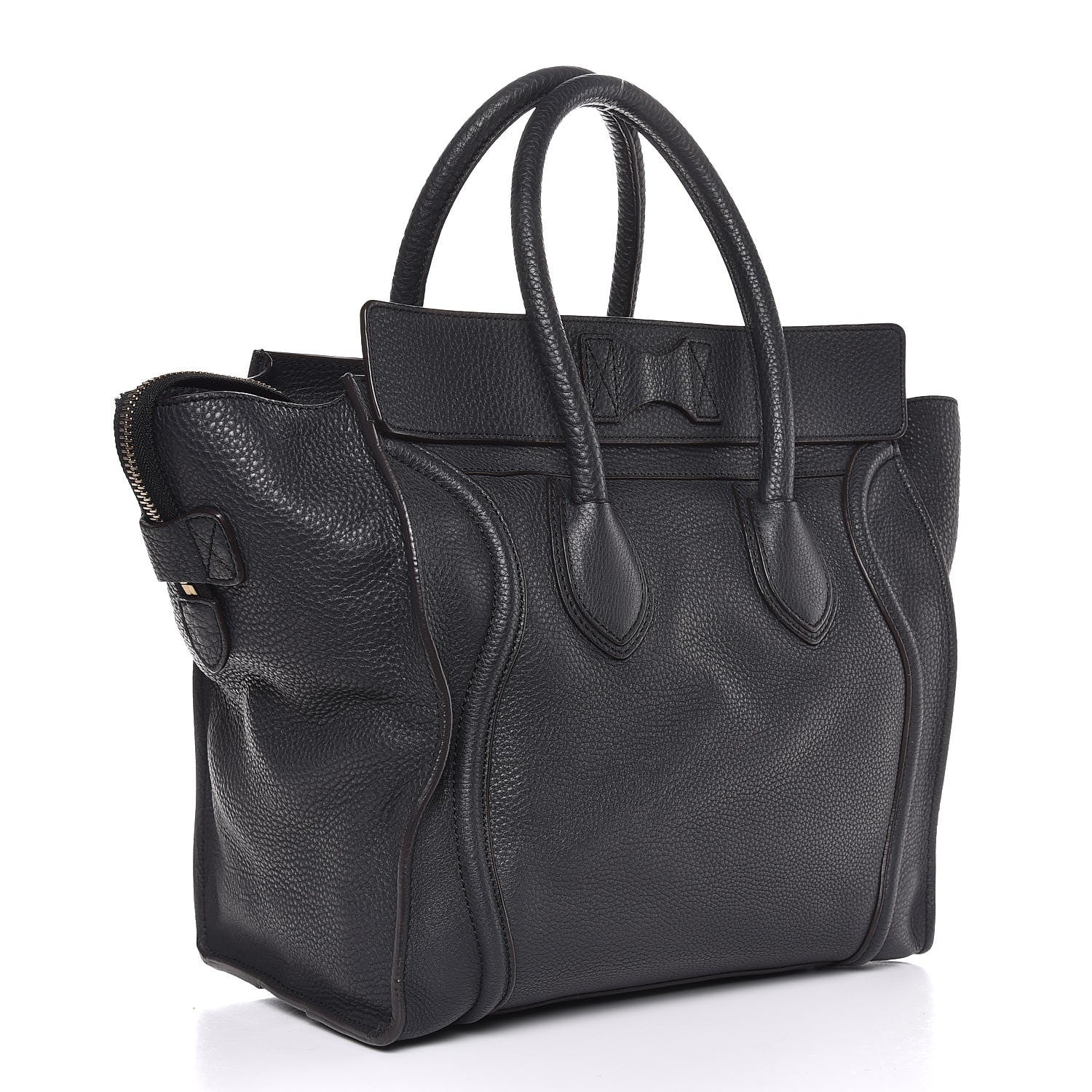 Celine Drummed Calfskin Mini Luggage Anthracite 3 of 7