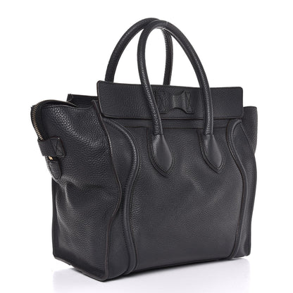 Celine Drummed Calfskin Mini Luggage Anthracite 3 of 7