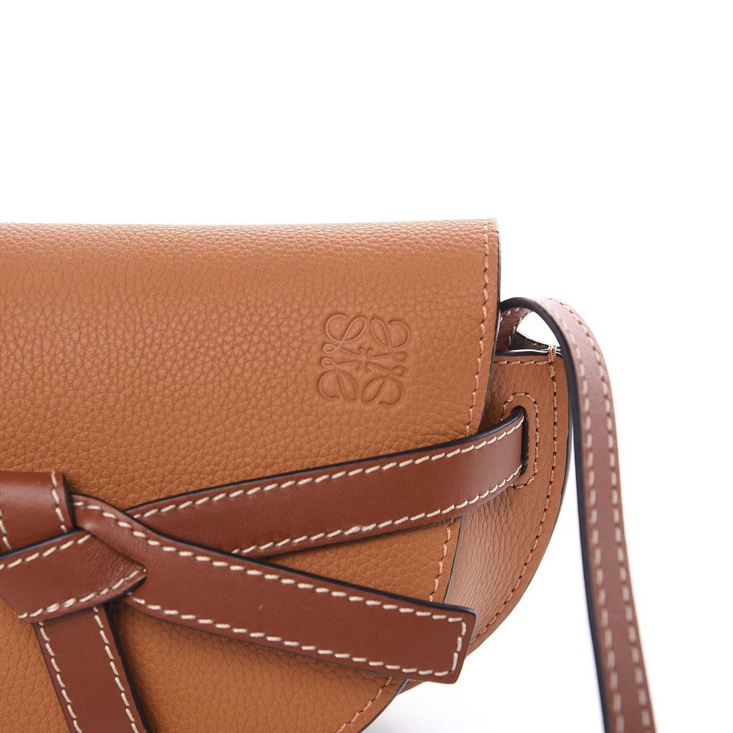 Loewe Grained Calfskin Mini Gate Crossbody Bag Caramel Pecan 8 of 10